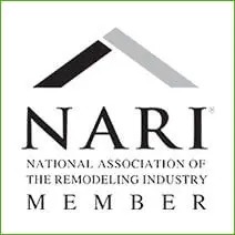 NARI logo featuring a stylized roof above the text 