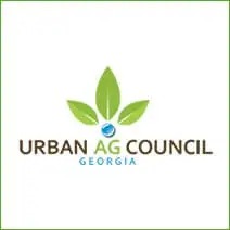 Urban AG Council Georgia logo with three green leaves above the name and a blue-green globe on the center leaf; “GEORGIA” appears in blue below.