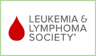 The Leukemia & Lymphoma Society logo features a red blood drop beside the organization’s name in gray capital letters on a white background.