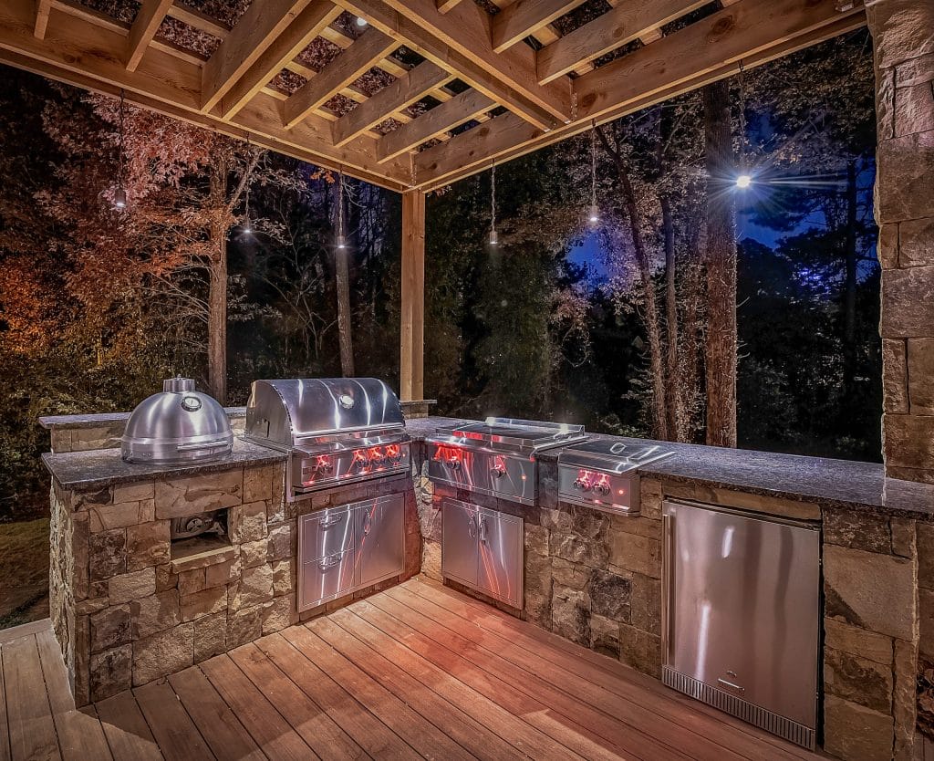 Outdoor kitchen with modern appliances