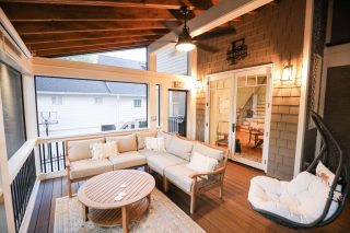 Cozy screened porch with seating