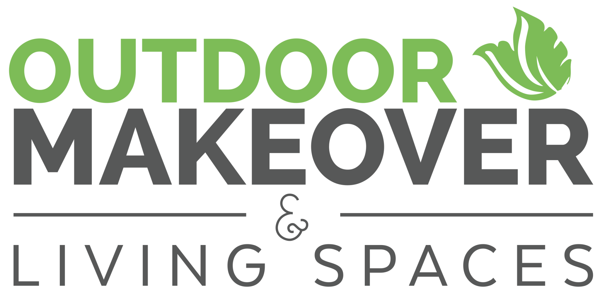Outdoor Makeover & Living Spaces green and gray logo.